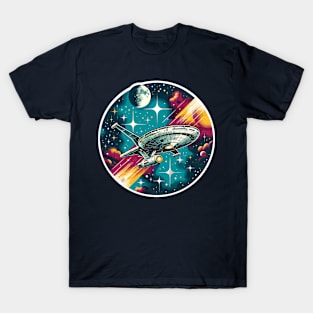 Spaceship in outer space T-Shirt